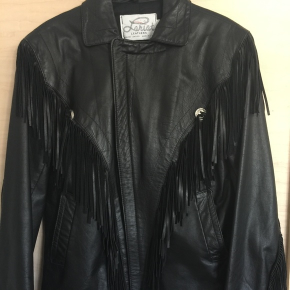 Lariat Other - Small LARIAT Black Leather Biker Fringe JACKET